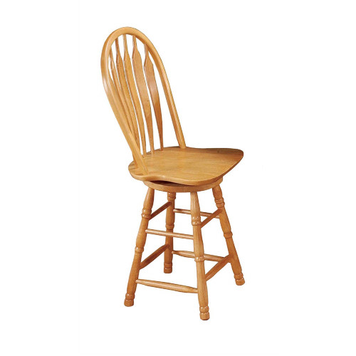 40” Light Oak Brown Swivel Barstool - IMAGE 1