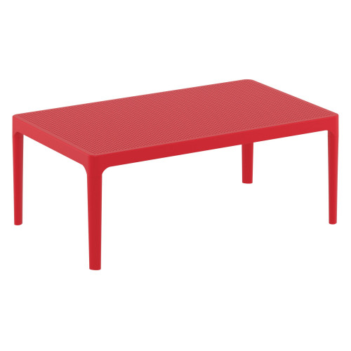 39.5" Red Patio Solid Rectangular Lounge Coffee Table - IMAGE 1