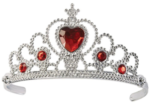 Silver and Red Ruby Heart Girl Child Halloween Tiara Costume Accessory - One Size - IMAGE 1