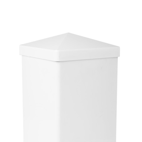 Set of 2 Crisp White Pyramid Post Cap for 4x4 Fence Post - IMAGE 1