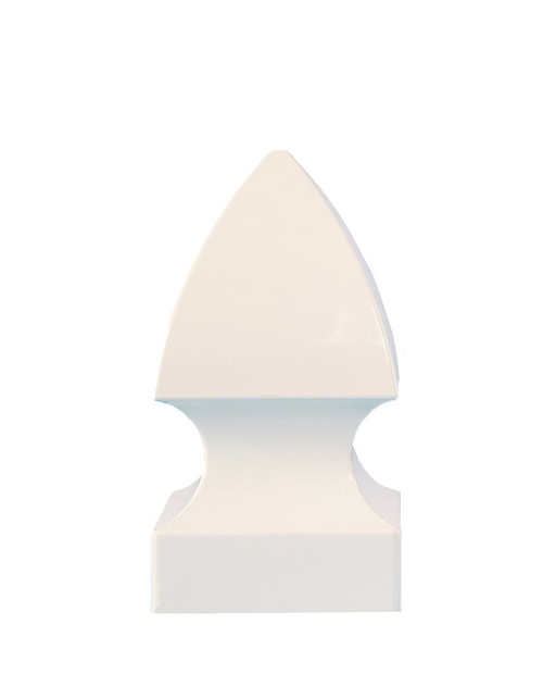 Set of 2 Crisp White Gothic Post Caps for 4x4 Fence Post - IMAGE 1