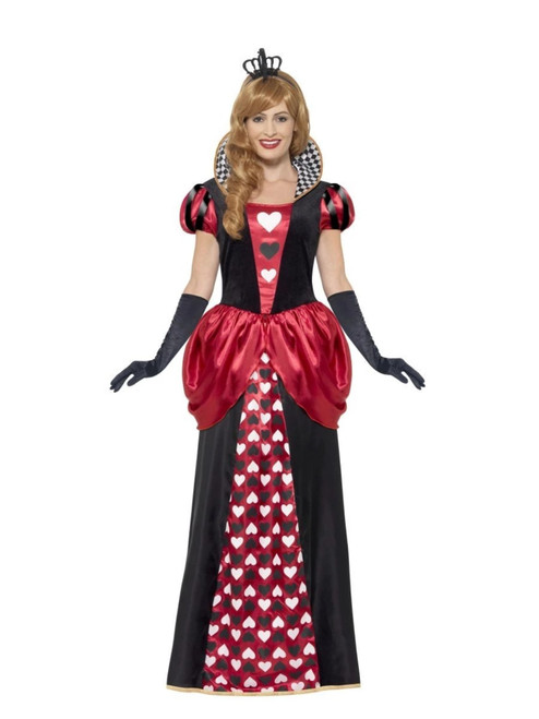 42" Black and Royal Red Queen Women Adult Halloween Costume - Medium - IMAGE 1