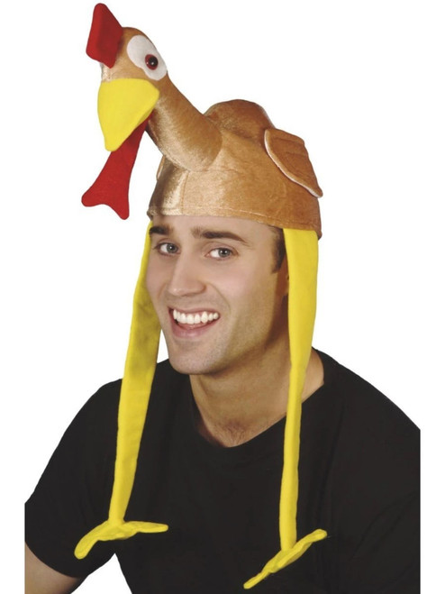 67" Brown and Yellow Gobbler Bonnet Turkey Unisex Adult Halloween Hat Costume Accessory - One Size - IMAGE 1