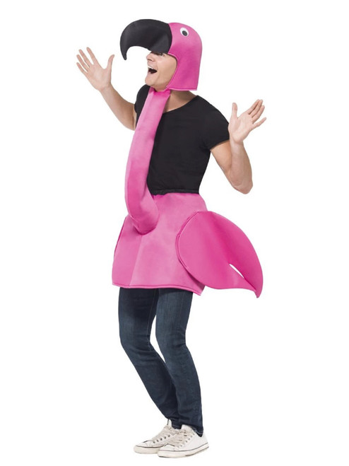 40" Pink and Black Flamingo Men Adult Halloween Costume - One Size - IMAGE 1