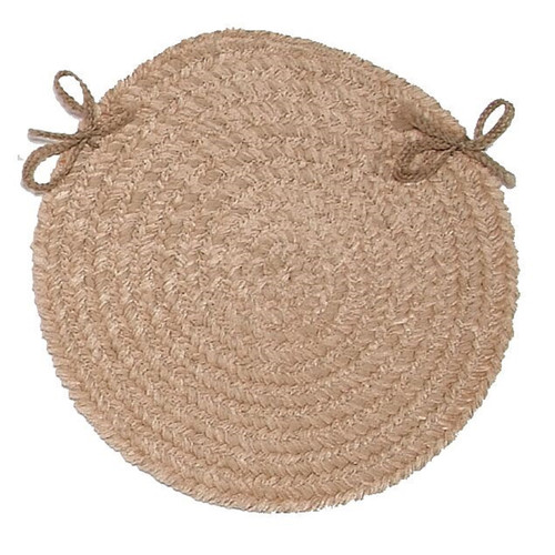 15" Brown Handmade Reversible Round Chair Pad - IMAGE 1