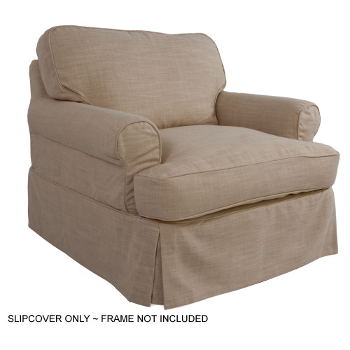 38" Brown Sunset Trading Horizon T-Cushion Chair Slipcover - IMAGE 1
