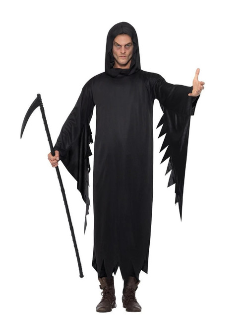50" Black Screamer Scary Men Adult Halloween Costume - Medium - IMAGE 1