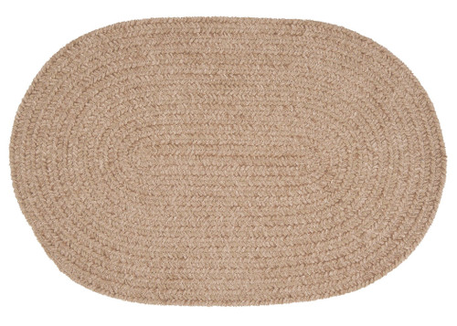 1.25' x 2.25' Light Mocha Brown Oval Reversible Braided Bath Rug - IMAGE 1