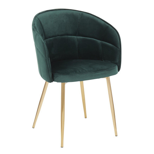 32" Green Velvet with Gold Metal Legs Contemporary Lindsey Chair - IMAGE 1