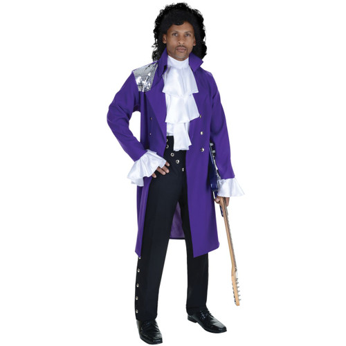 Purple and White Pop Star Men Adult Halloween Costume - Standard - IMAGE 1