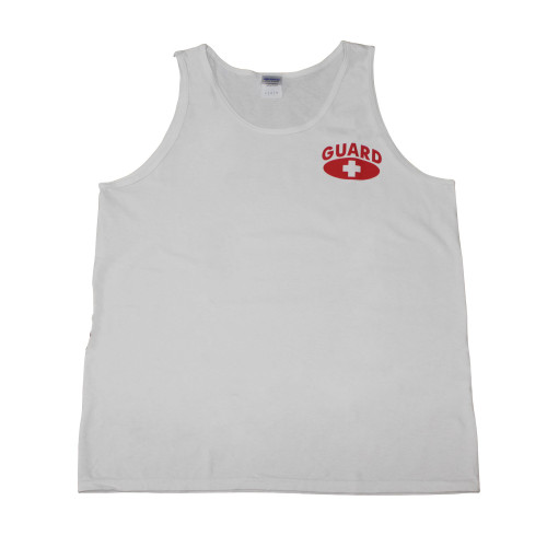 29" White and Red Classic Kemp USA Lifeguard Medium Tank Top Shirt - IMAGE 1