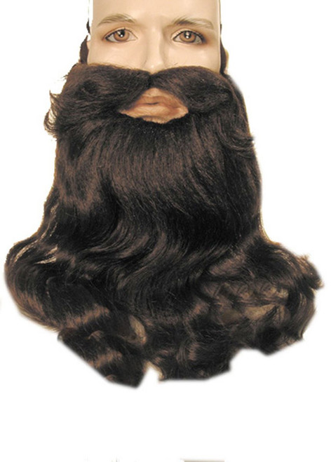 Brown Deluxe Beard and Mustache Adult Men's Halloween Costume Accessory - One Size - IMAGE 1