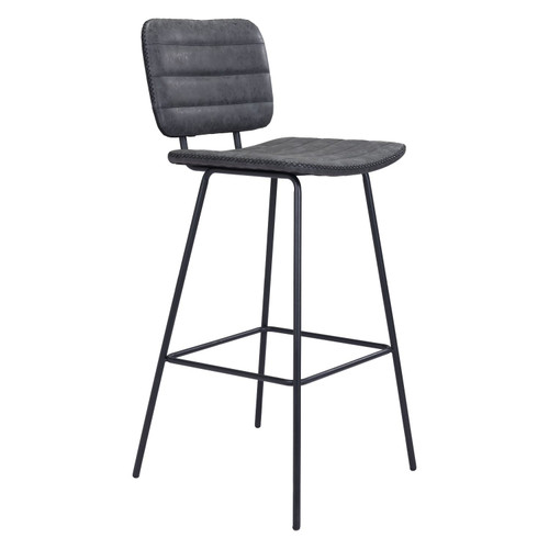 41.75" Black Scoop Design Upholstered Bar Chair - IMAGE 1