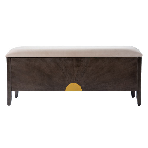 48.25" Brown and Beige Contemporary Storage Bench - IMAGE 1