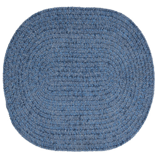1.75' x 2.75' Ice Blue Chenille Braided Bath Rug - IMAGE 1