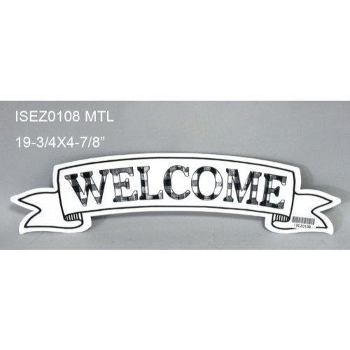 19.75" Black and White WELCOME Contemporary Wall Signs - IMAGE 1