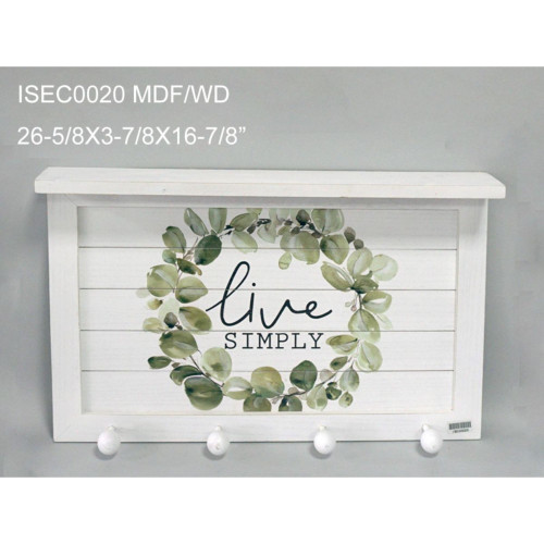26.5" White and Green live SIMPLY Rectangular Wall Shelves - IMAGE 1