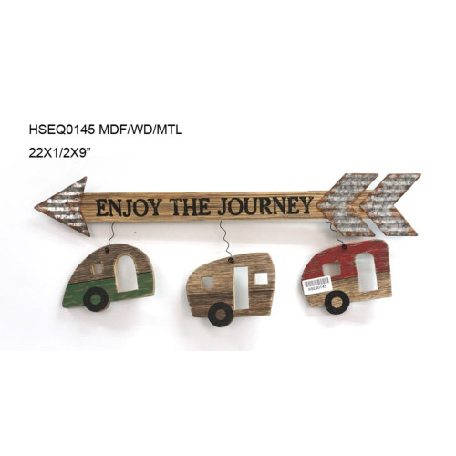 22" Brown and Silver Contemporary "ENJOY THE JOURNEY" Wall Signs - IMAGE 1