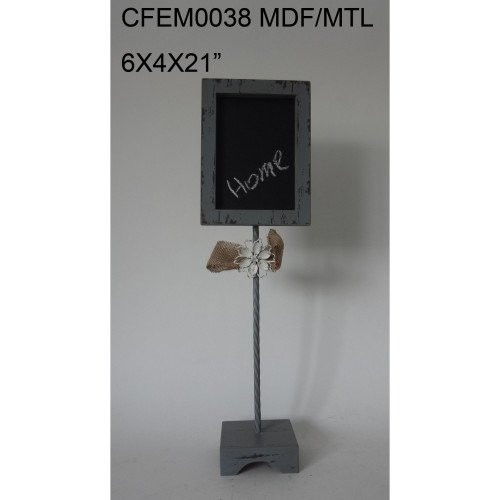 21" Black and Gray Chalkboard on Stand Home Decor Accent - IMAGE 1