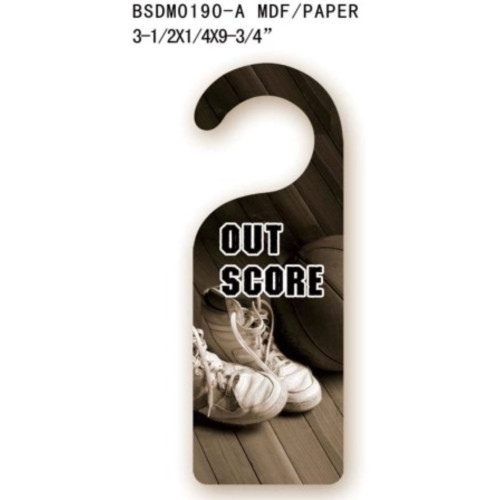 9.75" Black and White "OUT SCORE" Door Hanger - IMAGE 1