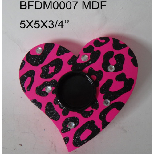 5" Pink and Black Contemporary Heart Accent Light Holders - IMAGE 1