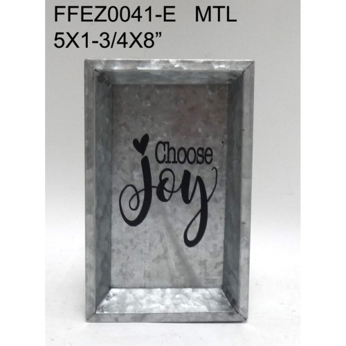 8" Silver and Black Rectangular Choose Joy Tabletop Sign - IMAGE 1