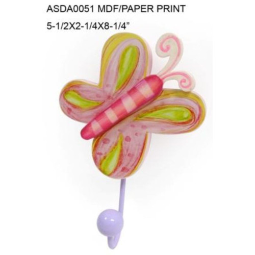 8.25" Pink and Yellow Contemporary Butterfly Hook - IMAGE 1