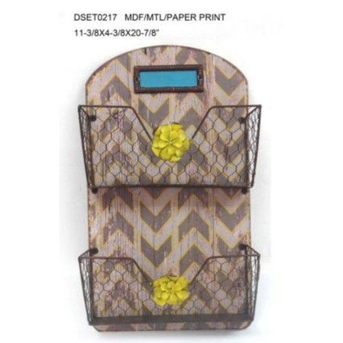 20.75" Black and Blue Floral Double Rack Magazine Holder - IMAGE 1