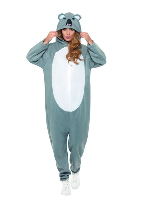 41" Gray and White Koala Bear Party Women Adult Halloween Costume - Large - IMAGE 1