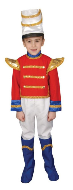 Red and White Toy Soldier Boy Child Halloween Costume - Small - IMAGE 1