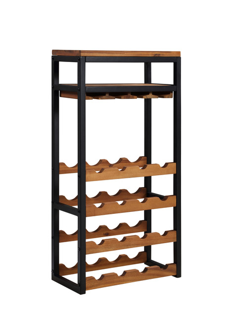 3.25' Brown and Black Industrial Berlin Wine Rack - IMAGE 1