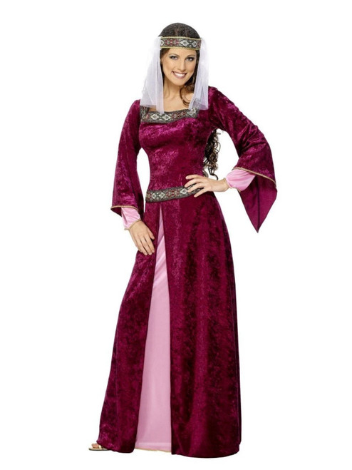 43" Purple Maid Marion Fashion Dress Halloween Costume - IMAGE 1