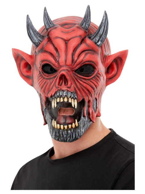 Red and Black Devil Unisex Adult Halloween Mask Costume Accessory - One Size - IMAGE 1