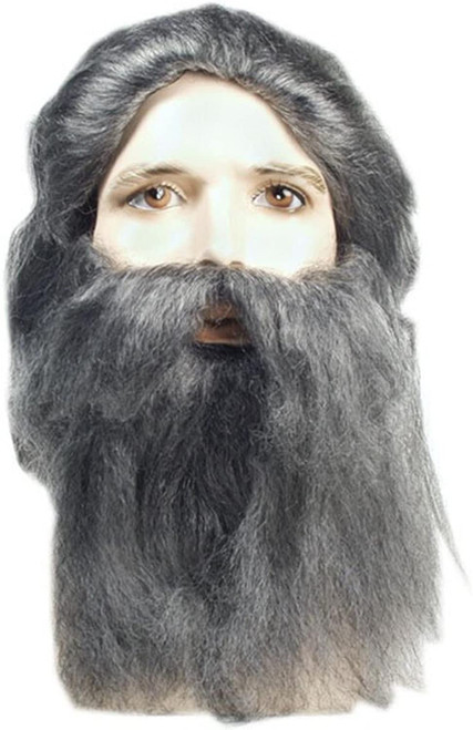 White Coal Miner Men Adult Halloween Beard and Mustache Costume Accessory - One Size - IMAGE 1