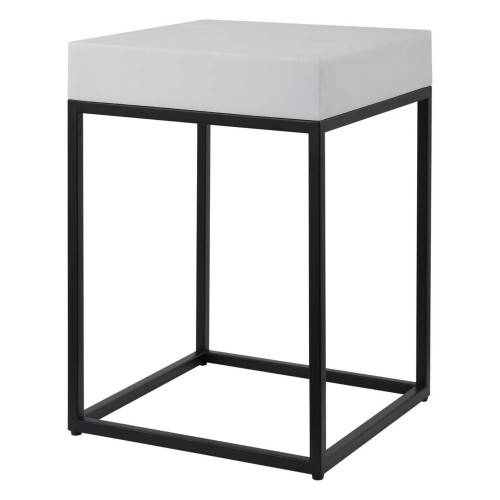 20" White and Black Rectangular Contemporary Accent Table - IMAGE 1