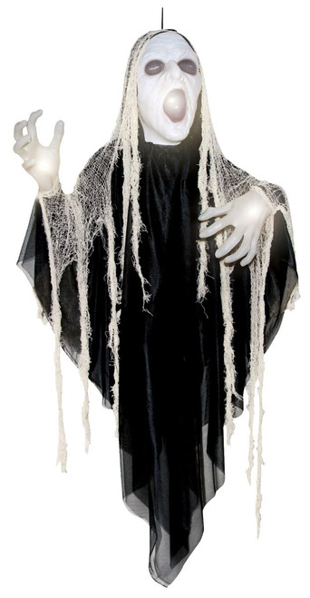 60" Black and White Reaper Sinister Hanging Halloween Prop - IMAGE 1