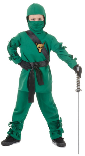 Green Boy Child Ninja Halloween Costume - Small - IMAGE 1