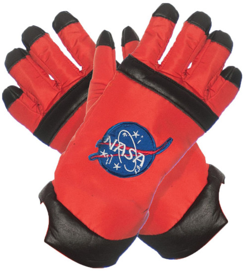 Orange and Black Astronaut Gloves Child Halloween Costume Accessory - IMAGE 1