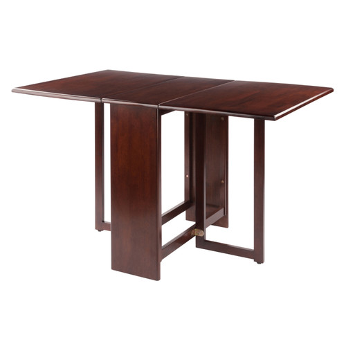 47.25" Walnut Brown Double Drop Leaf Dining Table - IMAGE 1