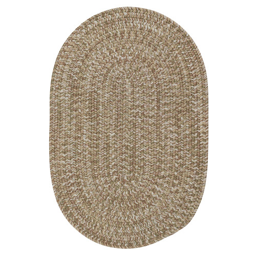 6' x 9' Brown and White All Purpose Handmade Reversible Oval Outdoor Area Throw Rug - IMAGE 1