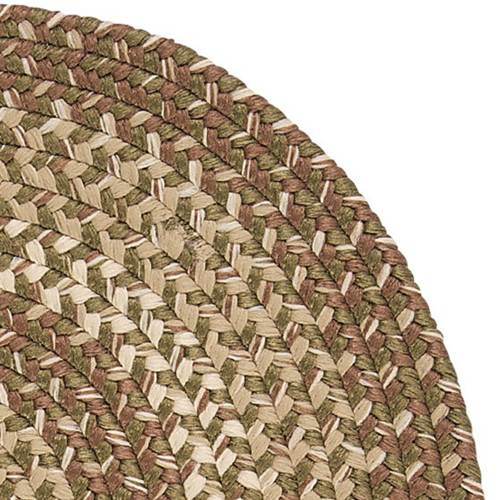 3' x 5' Green and Ivory All Purpose Handmade Reversible Oval Mudroom Area Throw Rug - IMAGE 1