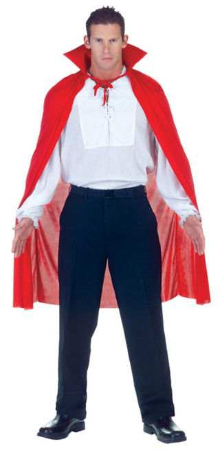 38" Red Solid Men Adult Halloween Cape Costume Accessory - One Size - IMAGE 1