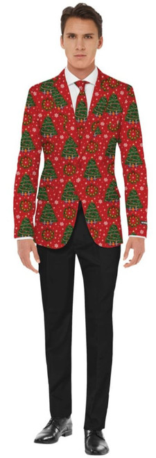 Red and Green Christmas Trees Unisex Adult Jackets Costume Accessory- Extra Large - IMAGE 1