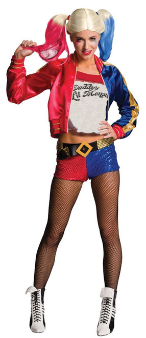 Red and Blue Ssquad Harley Quinn Women Adult Halloween Costume - Medium - IMAGE 1
