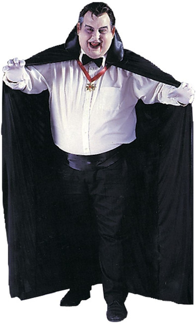 72" Black Solid Men Adult Halloween Cape Costume Accessory - One Size - IMAGE 1