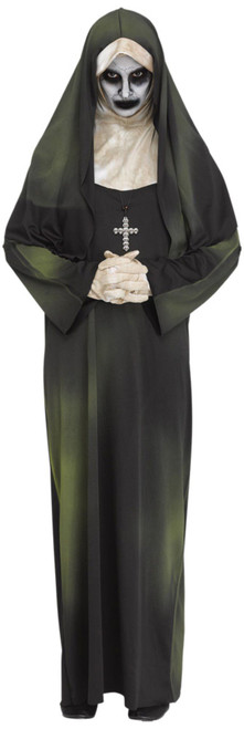 Black and White Possessed Postulant Women Adult Halloween Costume - One Size - IMAGE 1