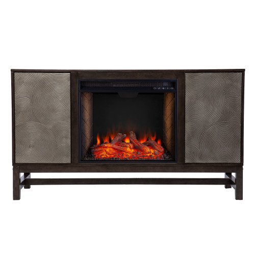 54.25" Gray Lannington Alexa Smart with Media Storage Fireplace - IMAGE 1