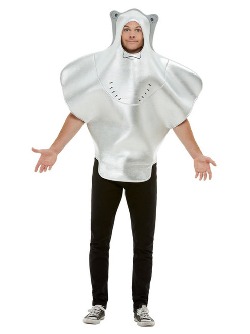 49" Gray Stingray Unisex Adult Halloween Costume with Hooded Tabard - One Size - IMAGE 1