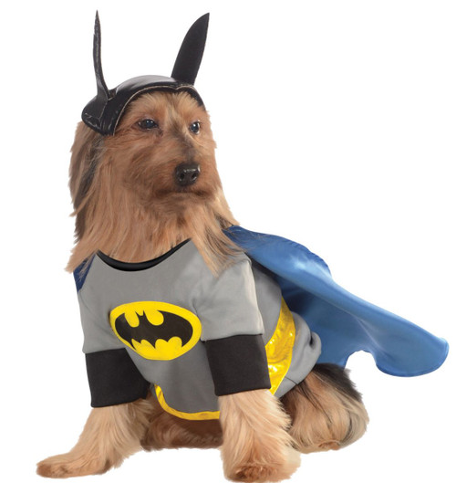 Gray and Yellow Batman Pet Costume with Headpiece - Extra Large Size - IMAGE 1