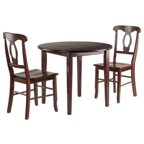 3-Piece Clayton Drop Leaf Table Set with 2 Keyhole Back Chairs 35.75" - IMAGE 1